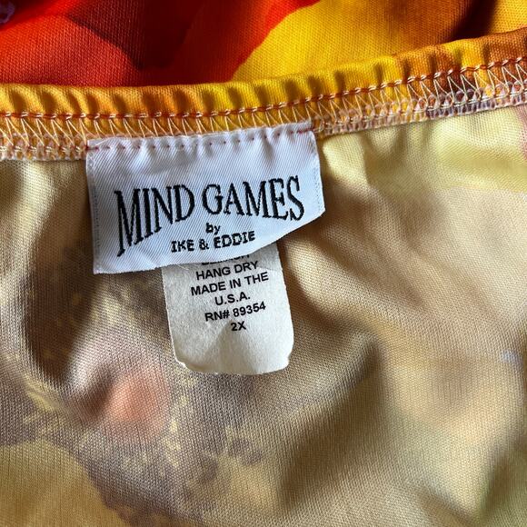 Vintage Y2K Orange & Yellow Poppy Floral Skirt Size XL - Picture 4 of 4